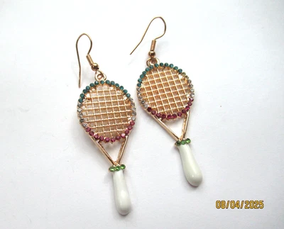 Pendientes de tenis colgantes de cristal con placa de oro Betsy Johnson? Foto 1 de 2