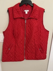 Chaleco acolchado rojo CJ Banks - talla 2X, bolsillos, espalda baja ceñida. HERMOSO - Imagen 1 de 6