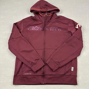 Virginia Tech Hokies Jacket Mens Medium NCAA Football Therma Fit Nike Hoodie - Picture 1 of 9