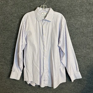 Brooks Brothers Mens Dress Shirt Size 17.5 Purple Plaid Thomas Mason Regent Fit - Picture 1 of 7