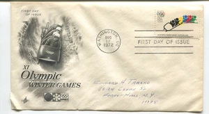 1972 XI Olympische Winterspiele FDC ArtCraft Cachet 8¢ Bob Sapporo Scott 1462 - Bild 1 von 2