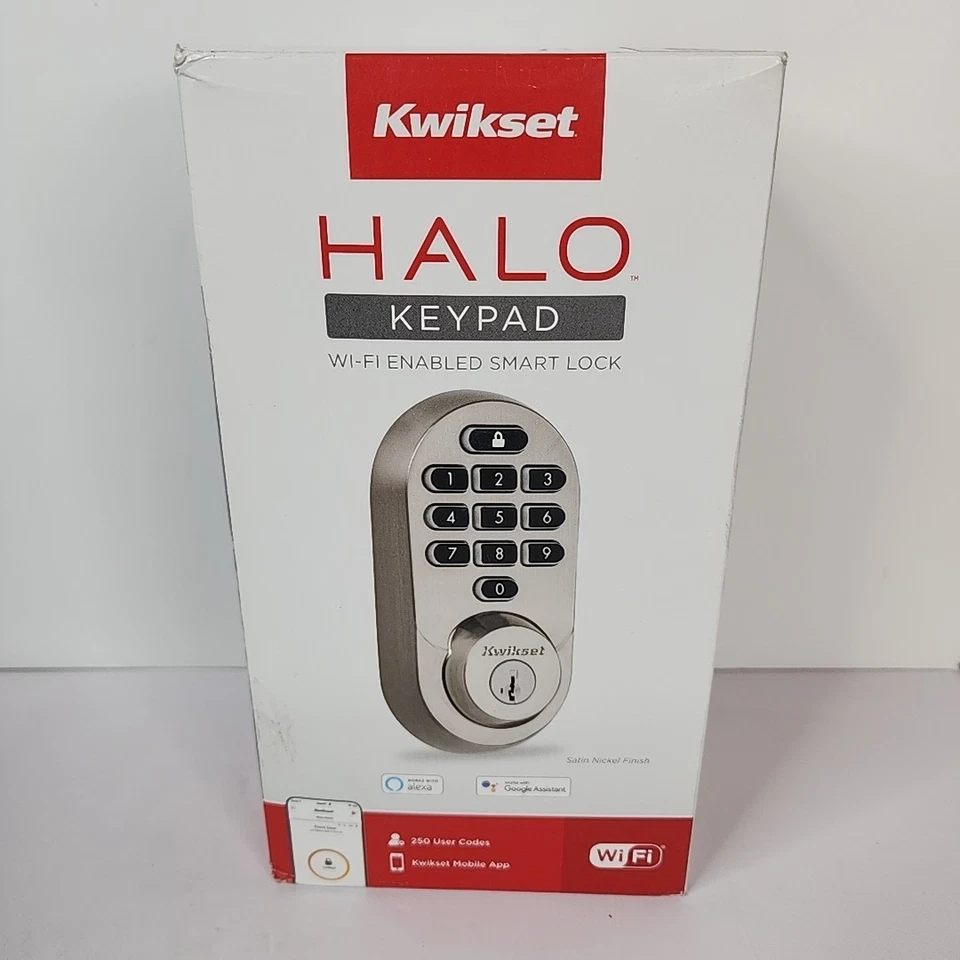 Kwikset HALO Satin Nickel WiFi Electronic Keypad Smart Lock Deadbolt w/ SmartKey - Image 1 of 4