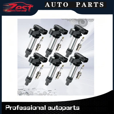 6X Ignition Coil + Iridium Spark Plug OEM Set For Cadillac GMC Chevy Buick UF569 Foto 1 de 4