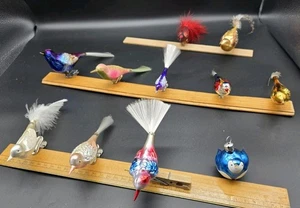Vintage Vogel Ornamente aus mundgeblasenem Glas zum Anklipsen, Auswahl & Auswahl - Bild 1 von 96