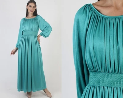 Vtg 70s Rona Grecian Goddess Dress Ancient Rome Toga Party Disco Evening Gown - Image 1 of 4