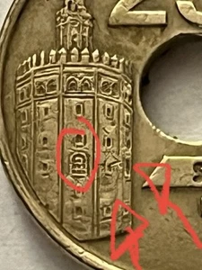 25 Pesetas Sevilla 92 Coleccionistas , Error En Torre Oro - Imagen 1 de 3
