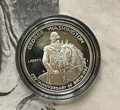 1982 Washington Commemorative Half Dollar Proof 90% Silver Coin 12.5g COA - Image 1 of 4