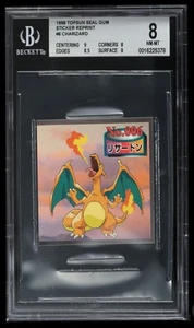 1998 Pokemon Topsun Seal Gum Reprint Charizard BGS 8 Japanese #006 Rare - Picture 1 of 2