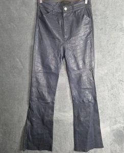 SPRWMN Mid Night 100% Leather High Rise Crop Flare Pants S - Picture 1 of 12