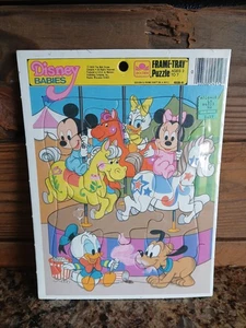 Sealed 1986 Disney Babies 12 Pc cardboard Frame Tray Puzzle by Golden ages 3-7 - Picture 1 of 3