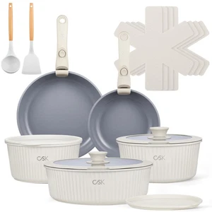 Set Pentole e Padelle 17 Pezzi Antiaderenti, Antiaderenti Set di Pentole in Ceramica Staccabile H... - Foto 1 di 9