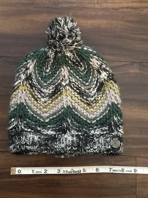 PISTIL Pompom Gorro Mujer O/S Tejido Zigzag Snowboard Esquí Senderismo Verde Gris Foto 1 de 4
