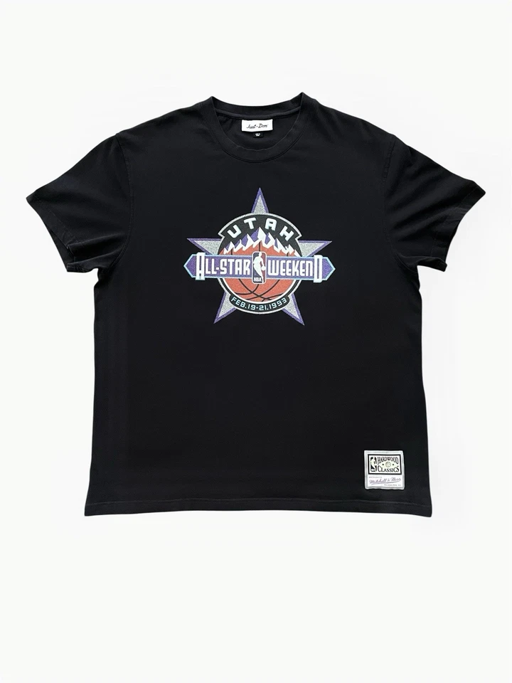 1993 NBA All Star Game Utah Jazz Shirt Mitchell & Ness Just Don Black Size XL   - Image 1 of 4