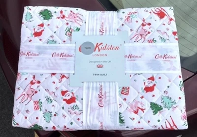 Cath Kidston Londres Algodón Navidad DITSY CIERVO - ROSA Cottage Doble Edredón Nuevo con Etiquetas Foto 1 de 4