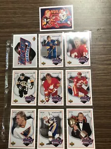 1991-92 UPPER DECK BRETT HULL HOCKEY HEROES COMPLETE 10 CARD INSERT SET W Header - Picture 1 of 9