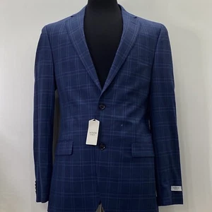 Alfani Men Blue Long Sleeve Single Breasted Two Buttons Fitted Blazer Size 38L - Picture 1 of 5