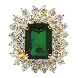 585er Gelbgold 2,05Kt Natürlich Sambian Smaragd IGI Zertifiziert Diamant Ring - Bild 1 von 4