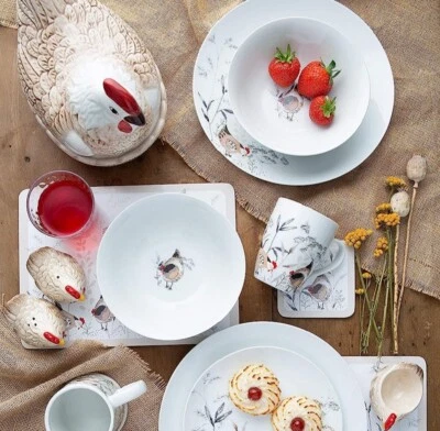 Rayware Country Rural Hens Design Dinner Plate Dishwasher Safe Ceramic 26.5cm