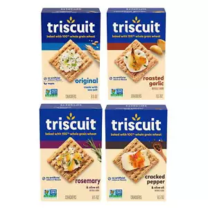 Triscuit Whole Grain Wheat Crackers 4 Flavor Variety Pack,Snack Crackers,4 Boxes - Picture 1 of 11