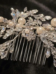 Bridal Wedding Hair Jewelry Headpiece With Matching Earrings - Picture 1 of 7
