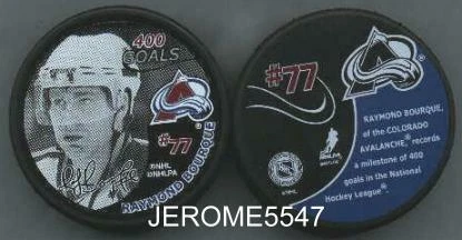 Colorado AVALANCHE RAY BOURQUE 400 Goals Player Puck - #9L Cover