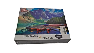 HUADADA Puzzle 1000 Teile Moraine See Kanus Natur Landschaft 70x50 cm