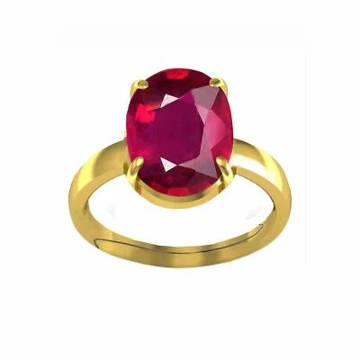 Certified 5.25 Ratti 4.40 Carat A+ Quality Natural Ruby Manik Gemstone Ring unis - Image 1 of 3