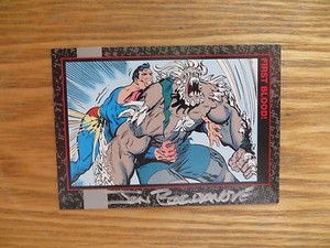 1992 SKYBOX DC DOOMSDAY THE DEATH OF SUPERMAN CARD #60 SIGNED JON BOGDANOVE, POA