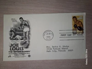 *JOE LOUIS "The Brown Bomber" HW Boxer 1993 FIRST DAY of ISSUE World Champion - Picture 1 of 2