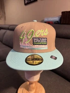 New Era fitted Hat SF 49ers Shoe Palace Exclusive Super Bowl XXIV Patch Sz 7 1/4 - Picture 1 of 7