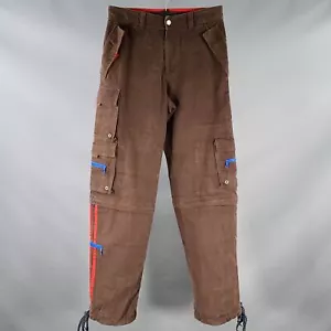 D&G by DOLCE & GABBANA Size 32 Brown Red Corduroy Cargo Convertible Casual Pants - Picture 1 of 8
