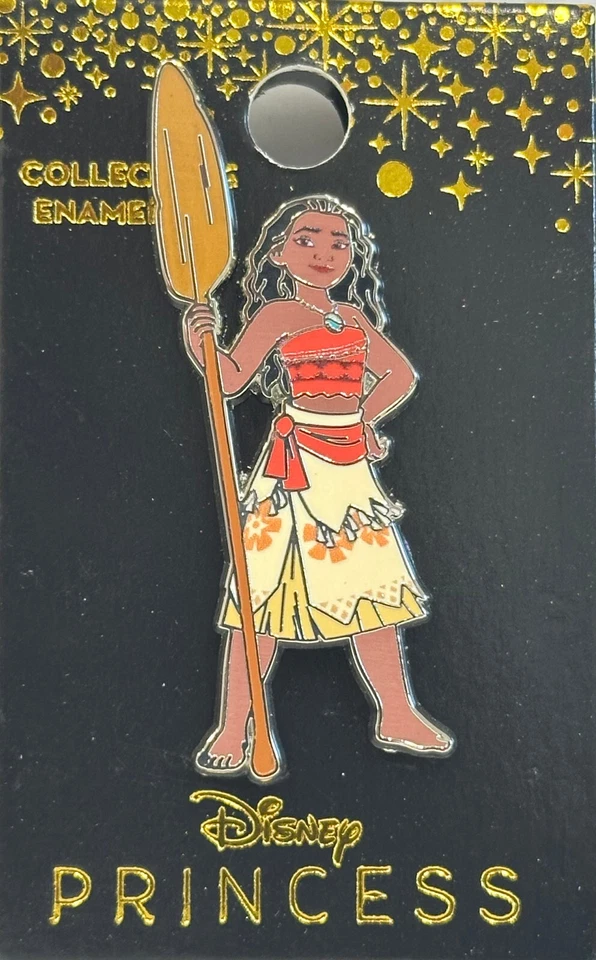 Enamel Pin Disney Princess Moana Embossed Lapel Pin Badge Trading Monogram