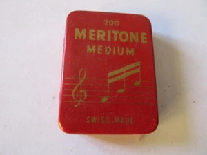 raras agujas antiguas de gramófono Meritone medium según lata original - Imagen 1 de 2