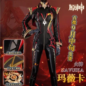 Anime Genshin Impact Mavuika Cosplay Costumes Halloween Party Full Set  - Picture 1 of 13