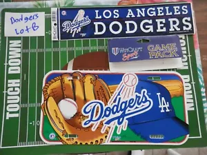 Lost Angeles Dodgers license plate & sticker lot new & vintage MLB Lot B 1997 - Picture 1 of 12
