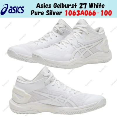 Asics Gelburst 27 bianco argento puro 1063A066-100 taglia uomo - Immagine 1 di 4