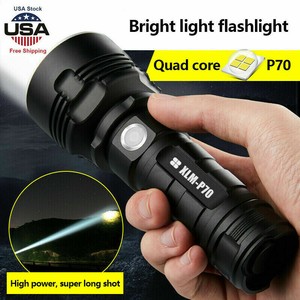Super Bright LED Torch Flashlight+USB Rechargeable Tactical Camping Outdoor Lamp