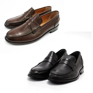 Hakki Men's Primo Leather Penny Loafer Casual Slip-on Shoes - Picture 1 of 9