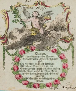 Glückwunschkarte auf die Freundschaft, um 1790, Glückwunschb Unbekannt (18.Jhd) - Picture 1 of 4