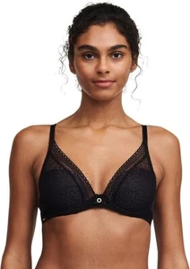 Chantelle Womens Festivite Lace Plunge Bra Bra 32D Black NWT - Picture 1 of 4