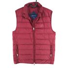 Gant Dark Red Padded Quilted Down Fill Gillet Vest Waistcoat Jacket Size S