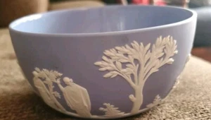DE COLECCIÓN WEDGWOOD AZUL PÁLIDO JASPE SACRIFICIO 5" CUENCO ¡Bonito! - Imagen 1 de 5