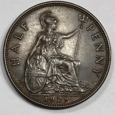 1929 Great Britain Half Penny Foreign Coin #1622 - Image 1 of 2