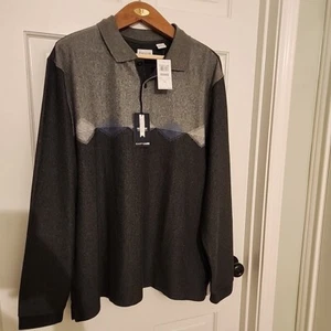 Haggar 1/4 Button Pullover Men’s Sweater Dark Gray Cotton Blend XXL NWT - Picture 1 of 6