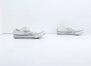 CONVERSE All Star Basse Usate EU 36 (Cod.CS262) Donna Bianca in Tela Con Stelle - Foto 1 di 8