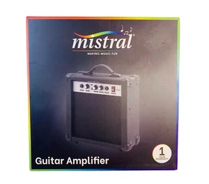 Mistral Portable Electric Guitar 10W Amplifier Mini Amplifier Speaker Black New - Picture 1 of 2