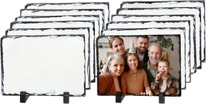 12 Pack Sublimation Photo Slates Rock Blanks 5.5 X 7.5 Inch Bulk Stone Frame Whi - Picture 1 of 4