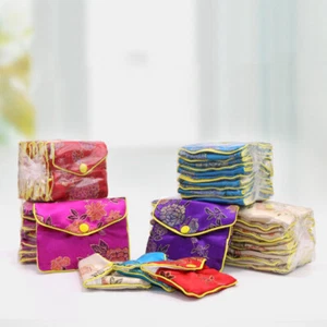 12Pcs Fancy Silk Jewelry Storage Bags Zipper Pouches Chinese Tradition CoinPurse - Picture 1 of 18