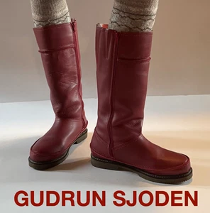GUDRUN SJODEN WINTERSTIEFEL ROT LEDER KNIEHOCH BRANDNEU US9,5 / EU 41 / UK 8 - Bild 1 von 24