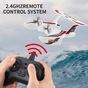 Aereo RC per Aerei Acqua Terra e Aerei Telecomando 3Ch con 2 Batterie 2.4Ghz Rosso. - Foto 1 di 20
